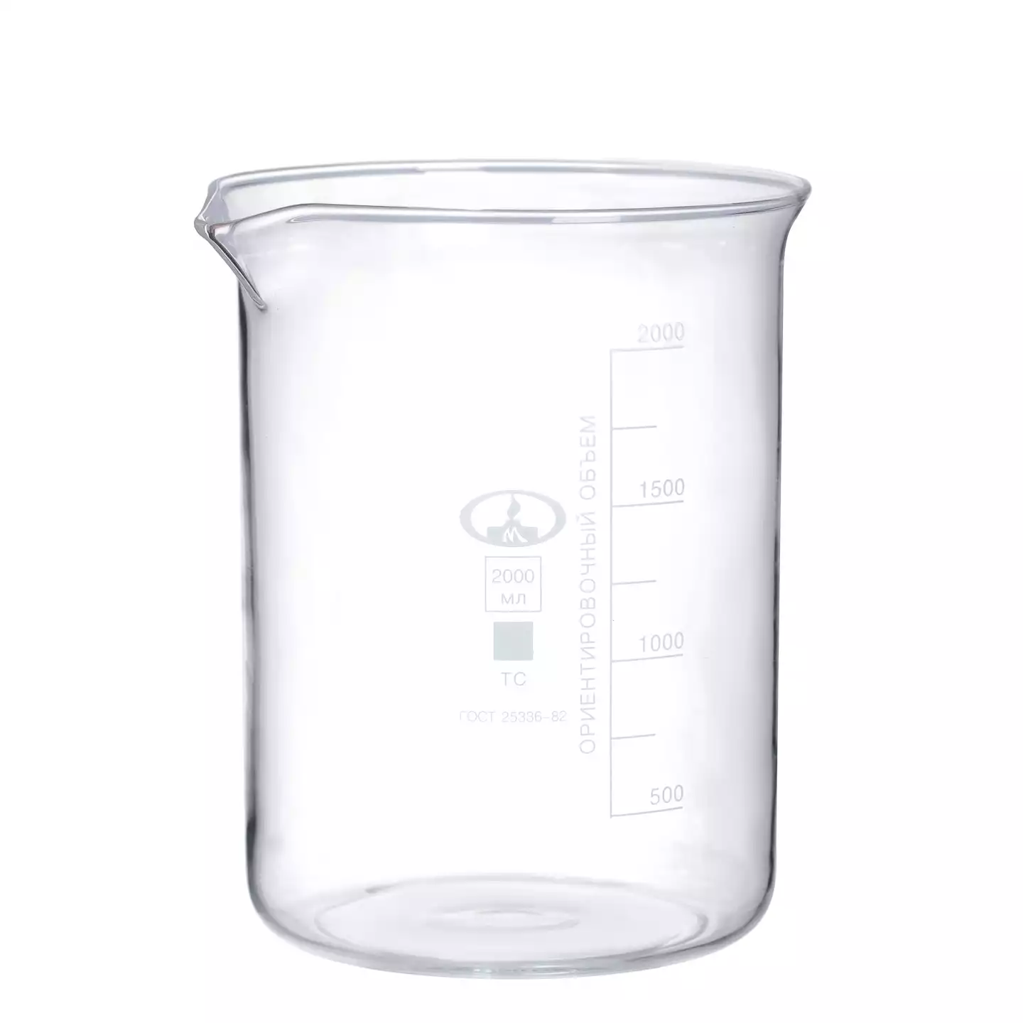 Стакан Н-1-2000, мерный объем 2000мл, с делением, стекло