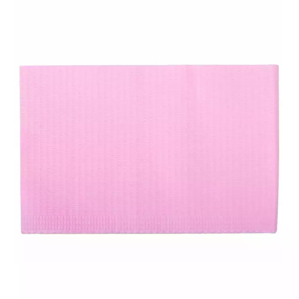 Салфетка-нагрудник «КРИСТИДЕНТ» Стандарт, размер 35*45см, 2-х слойные, бумага+полиэтилен, нестерильная, цвет розовый