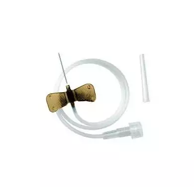 Устройство для вливания в малые вены:игла-бабочка (минивен) SFM 26G (0,45х19мм), длина трубки 30 см, соединение Луер Лок, стерильная, коричневая