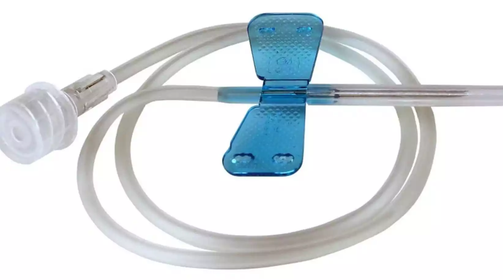 Устройство для вливания в малые вены:игла-бабочка (минивен) SFM 23G (0,6х19мм), длина трубки, соединение Луер-Лок, стерильная, цвет голубой