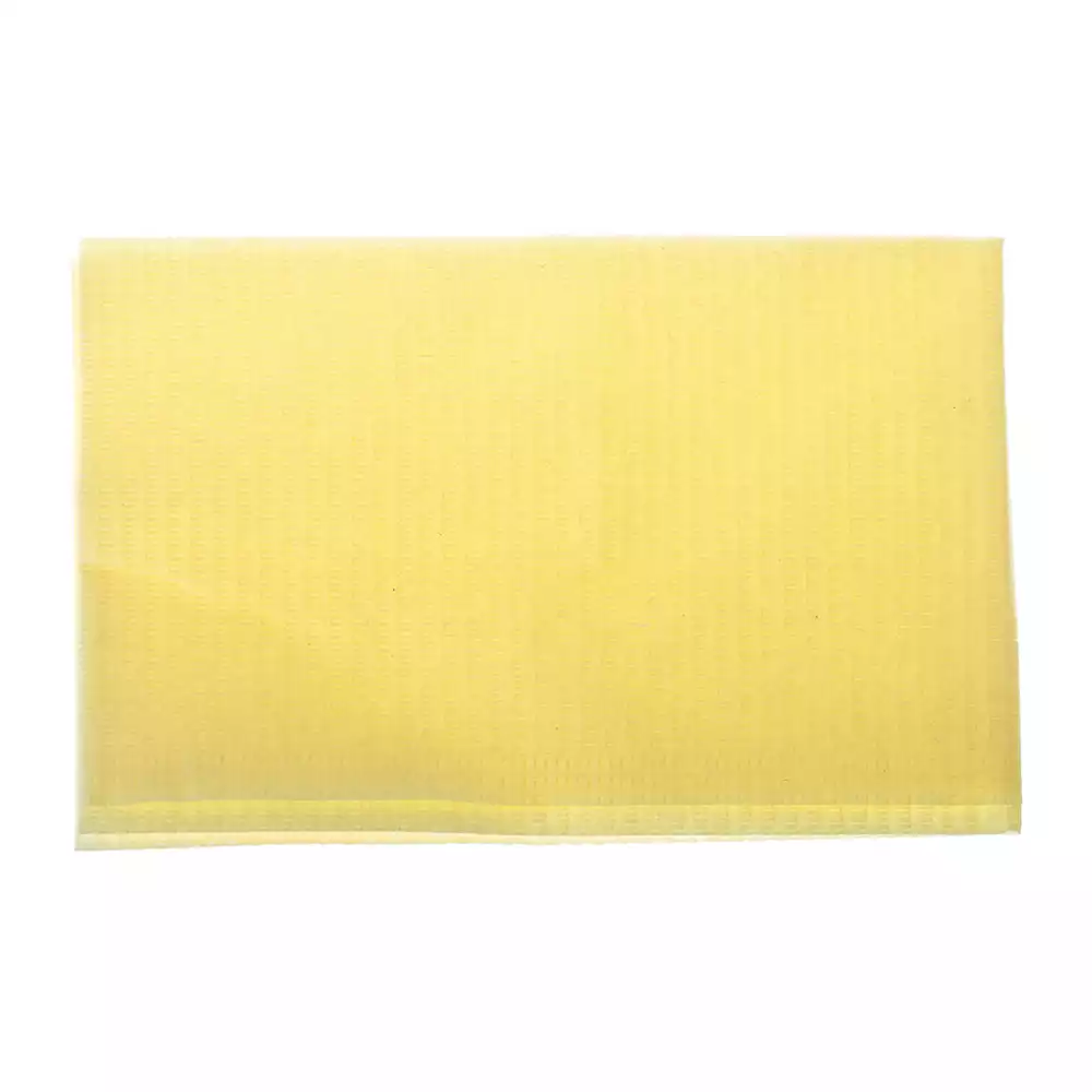 Салфетка-нагрудник, размер 35*45см, 2-х слойные, бумага+полиэтилен, нестерильная, цвет желтый