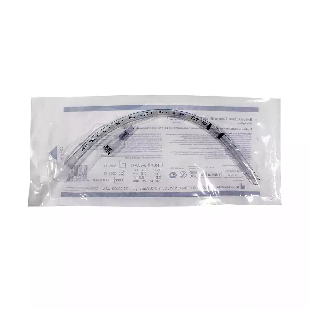 Трубка эндотрахеальная №7,5 с манжетой объемом 21мл, диаметр 7,5/10,0мм, длина 315мм, наличие РКП, стерильная