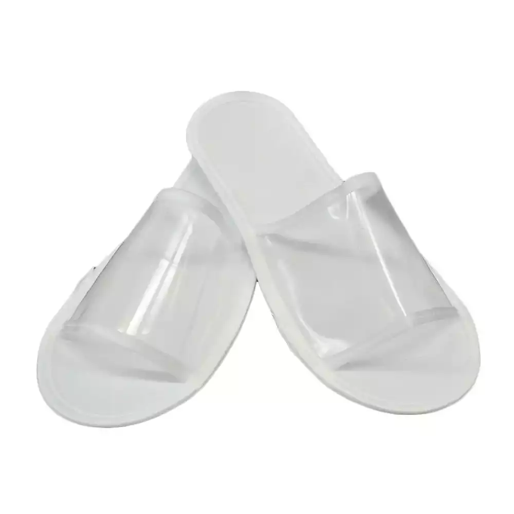 Тапочки одноразовые ПЭ-1, с открытым мысом, на жесткой подошве ЭВА, толщина 4мм, верх - пленка ПВХ, цвет белый