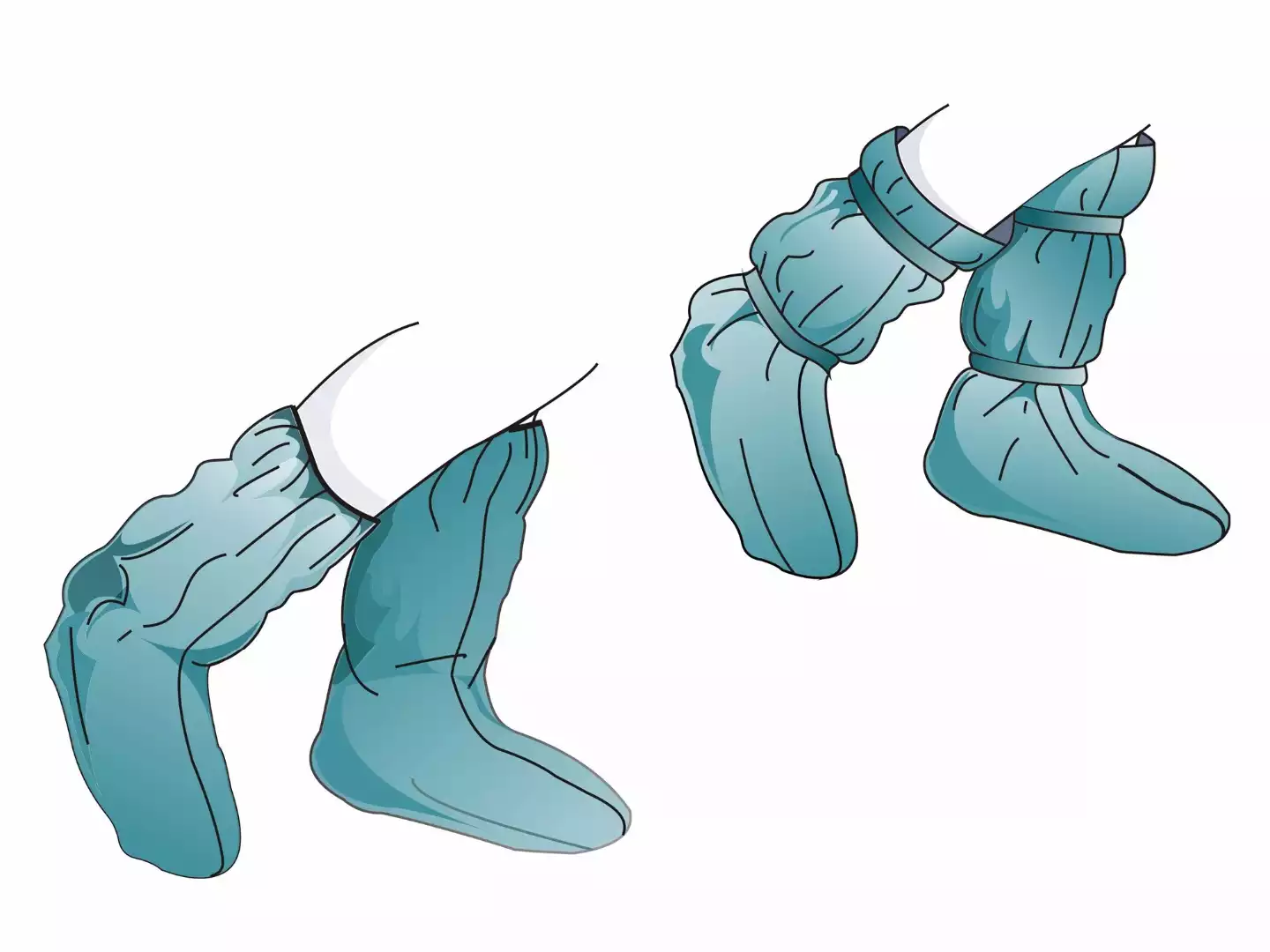 Бахилы хирургические, высота 45см, материал СМС 42г/м2, на завязках, нестерильные , 10 пар/уп