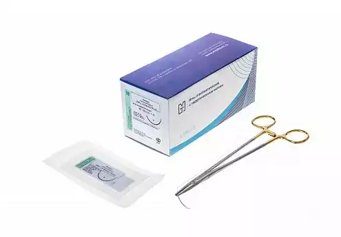 КАПРОН (полиамид) MР 2(USP 3-0), 500см, плетеный неокрашенный нерассасывающийся