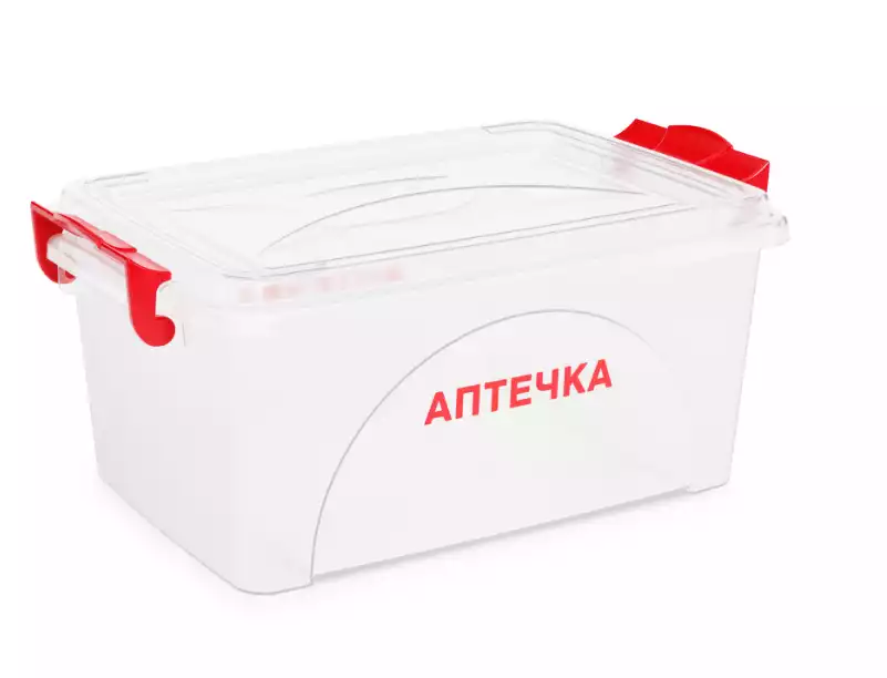 Контейнер "Аптечка" прямоугольный с ручками 4,5л