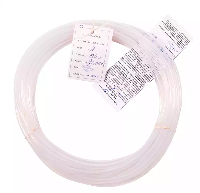 ТСМ 5/8 Трубка силиконовая медицинская одноканальная, вн.диаметр - 5мм, наружный - 8мм, толщина 1,5мм